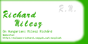 richard milesz business card