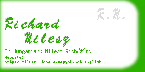 richard milesz business card